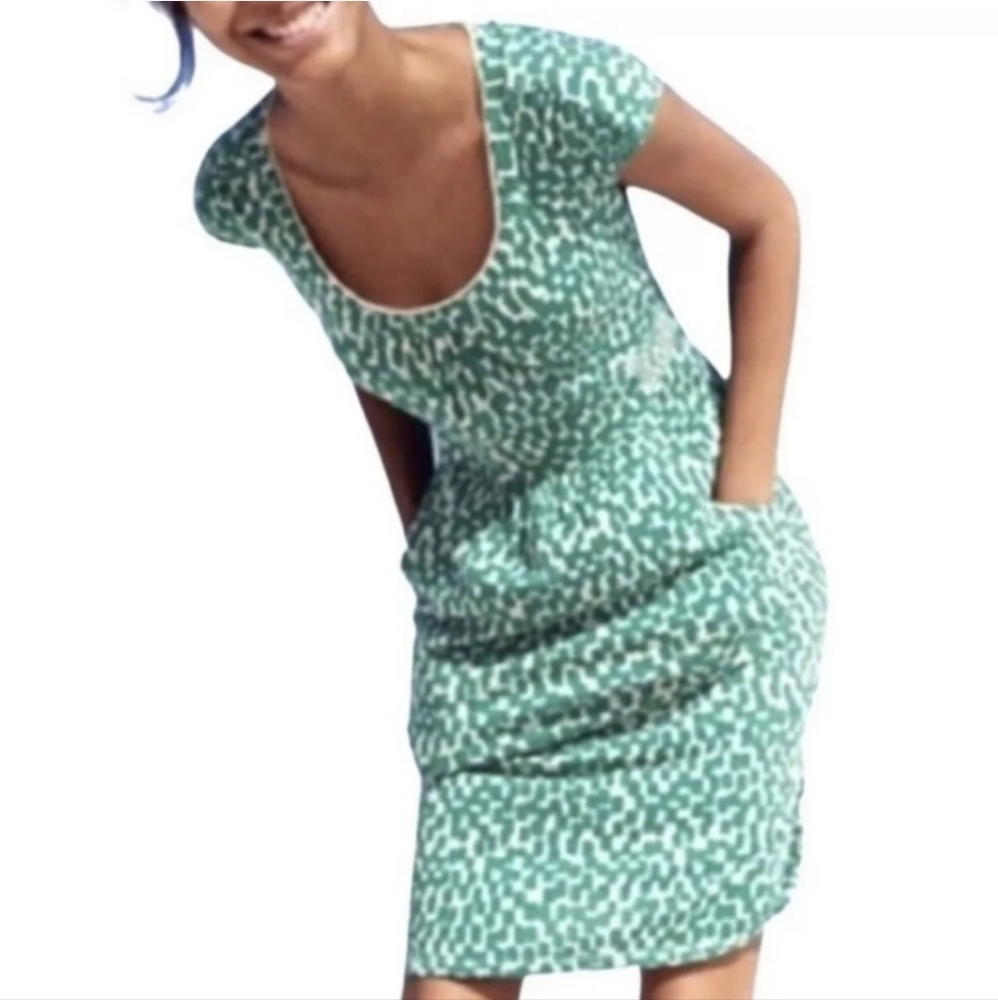 Boden ‘Margot’ Scoop Neck Cap Sleeve Dress Green Size 2P